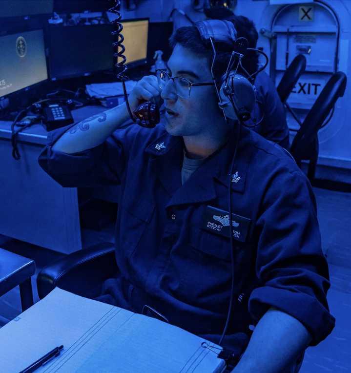 ATLANTIC OCEAN — A proud son of Houston is making waves on the high seas. Cryptologic Technician (Technical) 2nd Class Tom bodies Excellence Aboard USS Harry S. Truman During Critical Naval Deployment