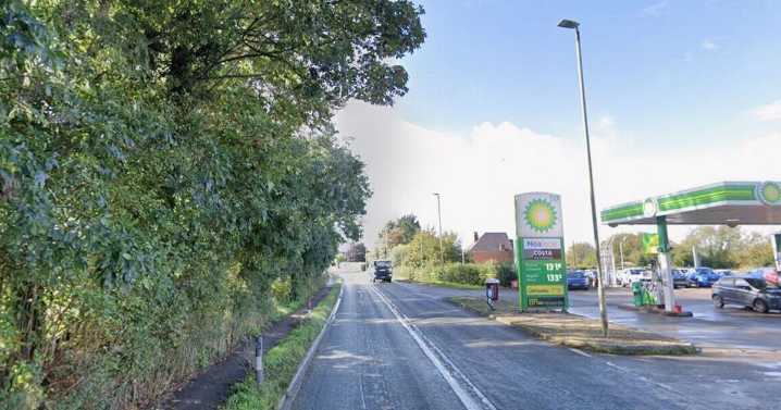 Crash at petrol station blocks A38