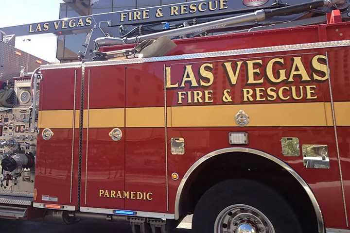 Las Vegas firefighters conducting water rescue in northwest valley