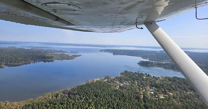 A wing and water....a nice afternoon view of Lake Sam Rayburn near Plum Ridge