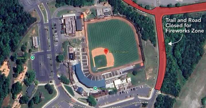 Hickory Crawdads Fireworks