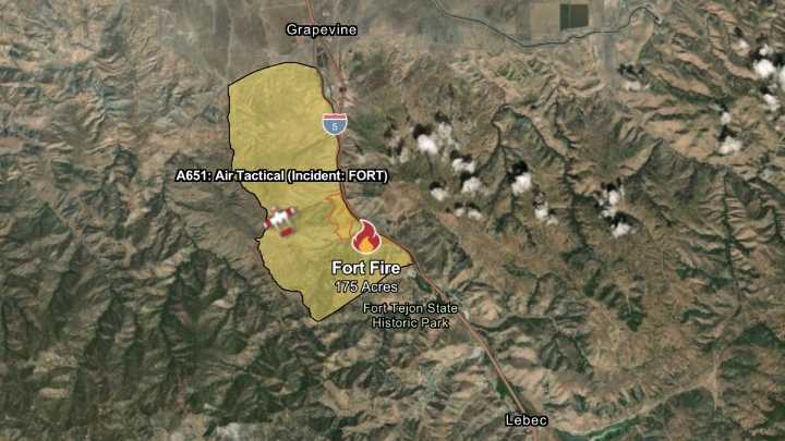 Fort Fire near Grapevine grows to 220 acres with 5% containment