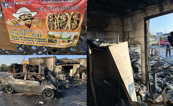 Taqueria El Tío Rico destruida tras tras explosión de tanque de gas
