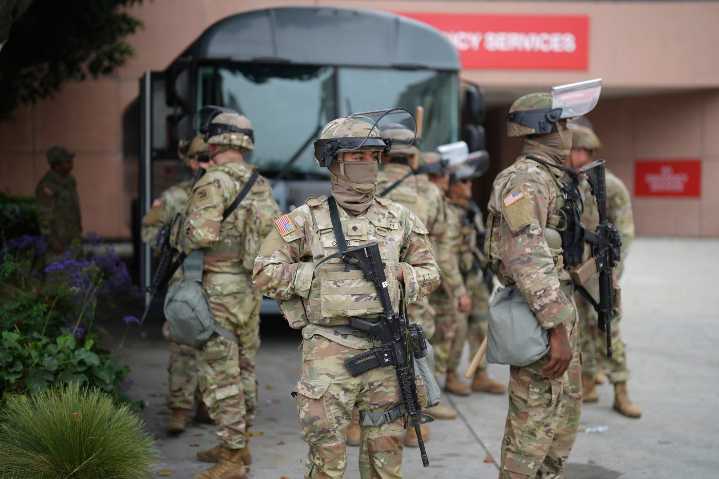 National Guard faces off with protesters hours after arriving in Los Angeles on Trump’s orders