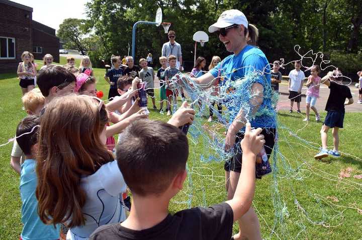 Mars students silly-string principal