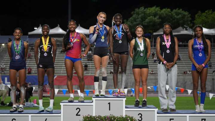 AB Hernandez grins on podium as trans athlete wins state championship despite 'violent' protests over competition