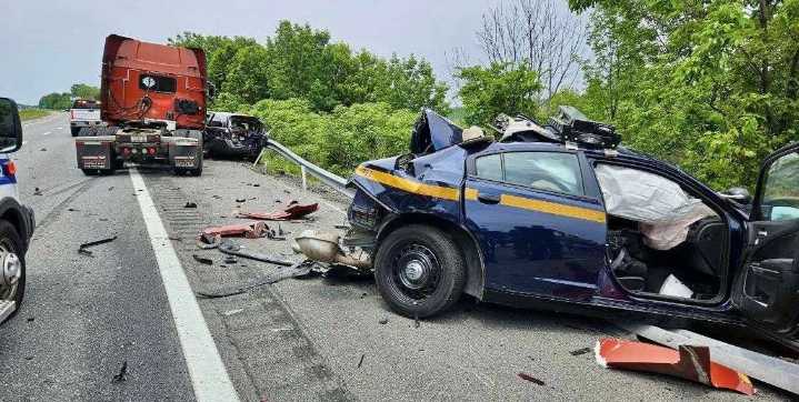 State Trooper injured after semi