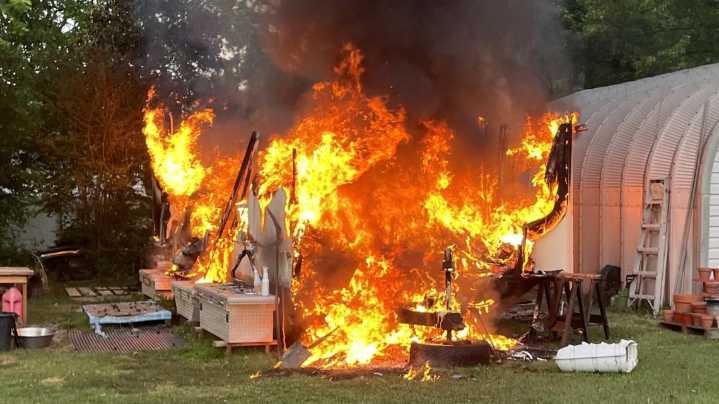 Chesapeake fire claims three dogs, displaces resident