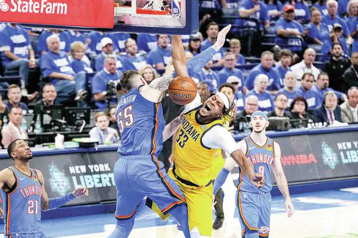 Thunder pack counterpunch in Game 2, even series with Pacers
