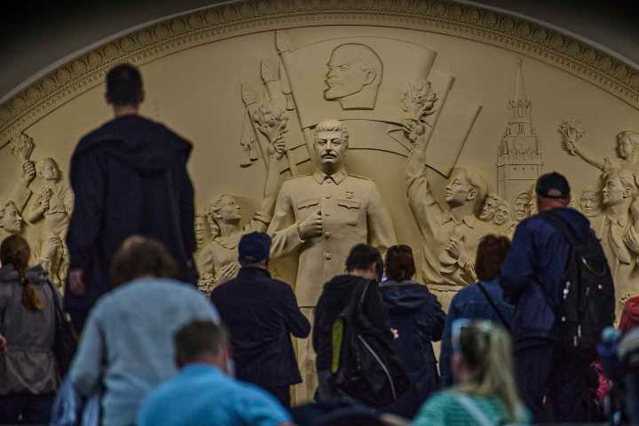 Moscow subway unveils statue of Stalin as Putin revives the Soviet dictator's legacy to justify brutality