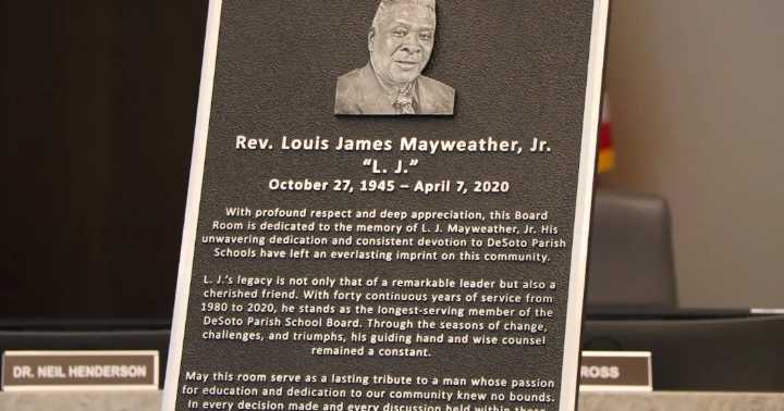 DeSoto School Board celebrates legacy of L.J. Mayweather Jr. with board room dedication