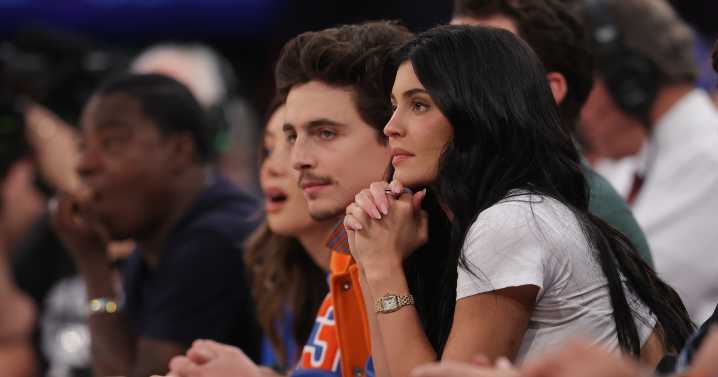 Timothee Chalamet, Kylie Jenner make appearance at Game 6 of Eastern Conference Finals