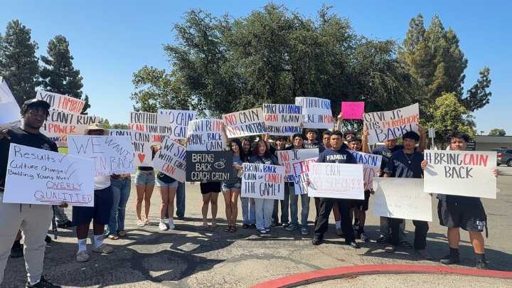 Parents and students protest replacement of Golden Valley HS football coach