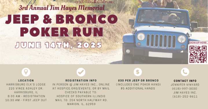 3rd annual Jim Hayes Memorial Jeep and Bronco Poker Run set for June 14