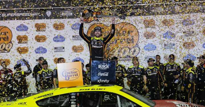 Ryan Blaney wins first NASCAR Cup Series race of the year at Nashville