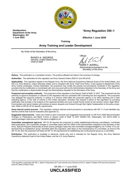 NEW Army Training Requirements Regulation - Doc Is Cut In Half! | Soldier Systems Daily Soldier Systems Daily