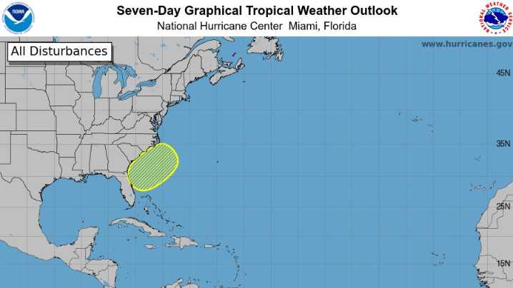 Non-tropical area of low pressure expected to form off US coast