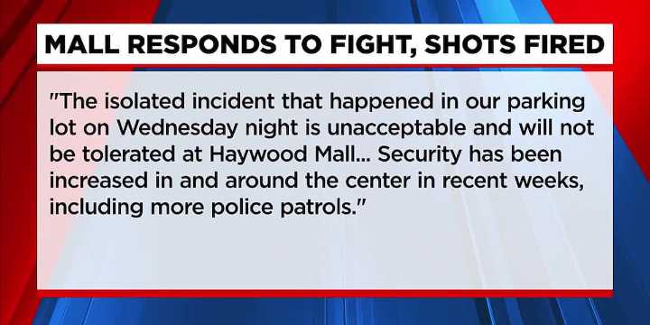 Haywood Mall respons to fight, shots fired