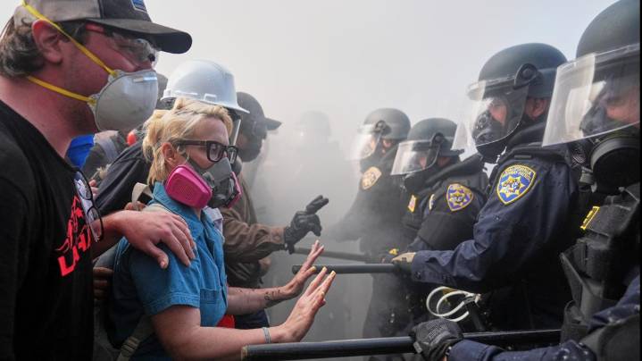 Trump vows to 'HIT' any protester who spits on police. He pardoned those who did far worse on Jan. 6