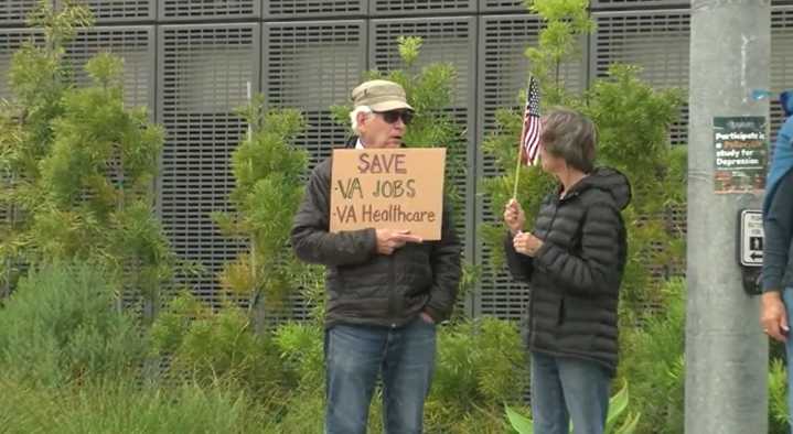 Veterans protest over federal cuts in La Jolla