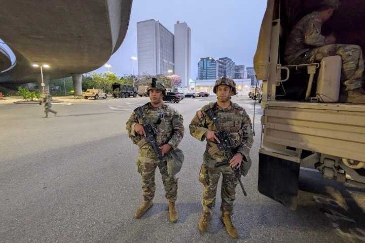 National Guard arrives in LA as 'unlawful' protests close freeways