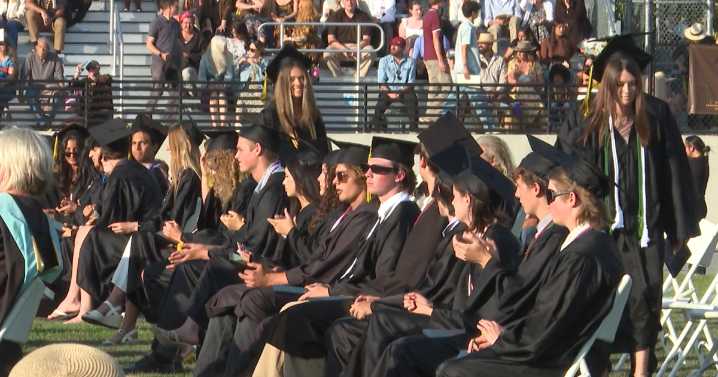Family members, friends gather at San Luis Obispo High School to celebrate graduating seniors