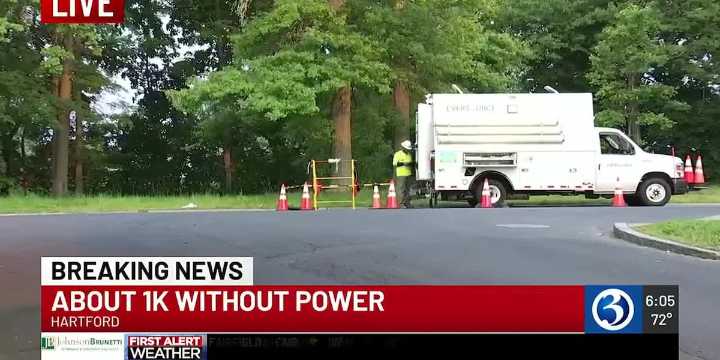 More than 1,000 customers without power in Hartford