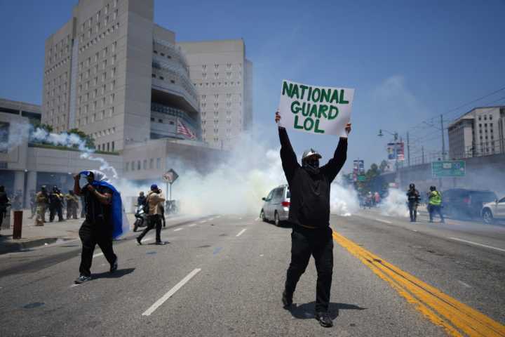 Thousands fill the streets, block freeway in Los Angeles after Trump deploys National Guard