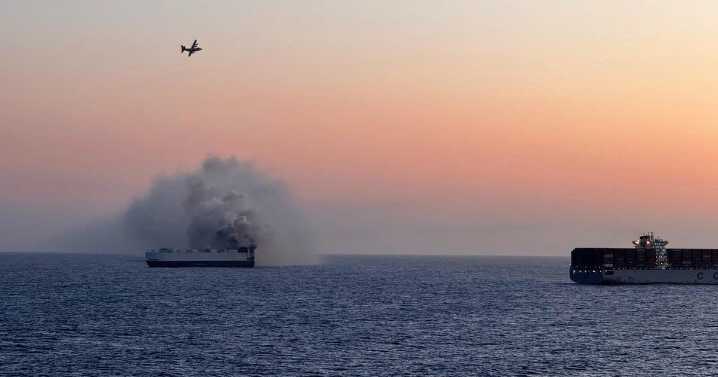 Salvage crew headed to site of cargo ship fire in waters off Alaska's Aleutian island chain