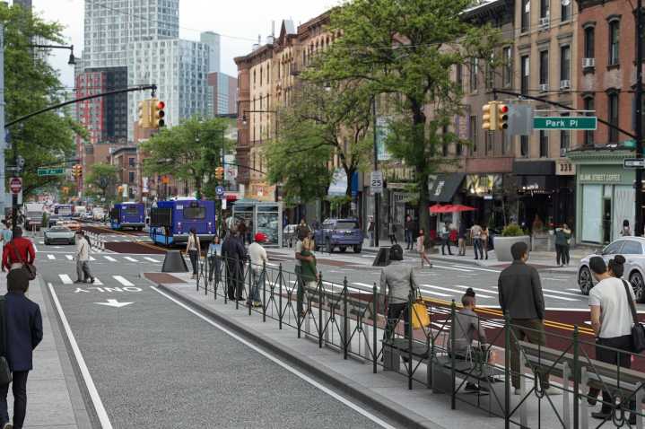 DOT Proposal would create center bus lanes along Flatbush Ave.