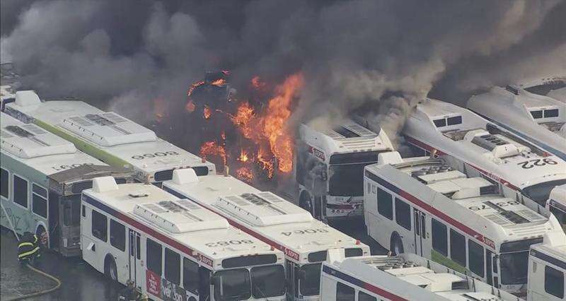 No injuries when fire erupts at Philadelphia transit lot filled with decommissioned buses