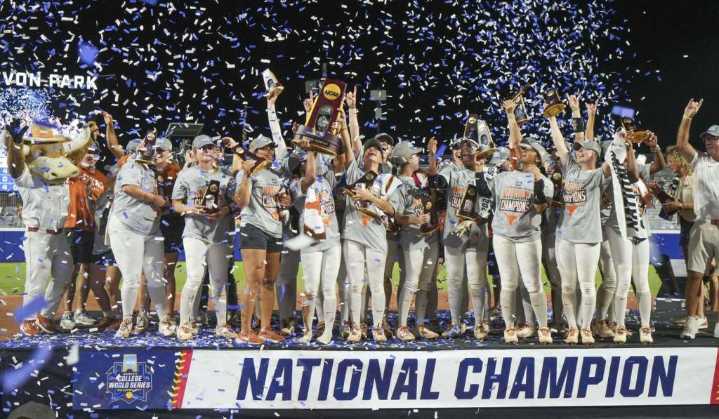 Women’s College World Series: Texas routs Texas Tech for 1st national title
