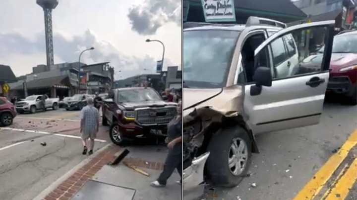 ‘We’ve got a major, major crash’: Downtown Gatlinburg in chaos after wreck