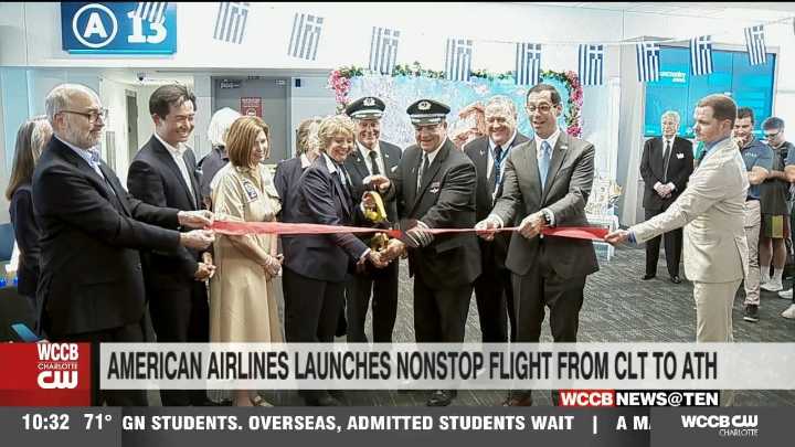 American Airlines kicks off first non-stop flight from Charlotte to Athens, Greece