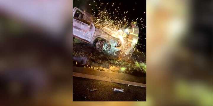 Bradford County traffic crash leaves vehicle in flames, no occupants inside