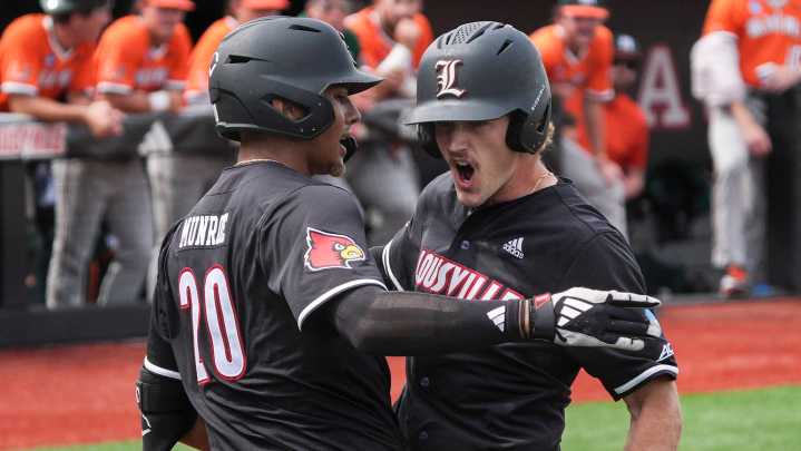 U of L one win away from College World Series after rout of Miami in series opener