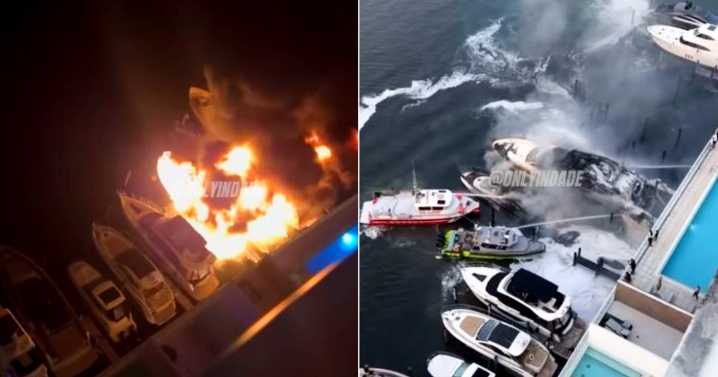 Ocho embarcaciones, incluidos cuatro yates de lujo, arden en incendio masivo en marina de Miami