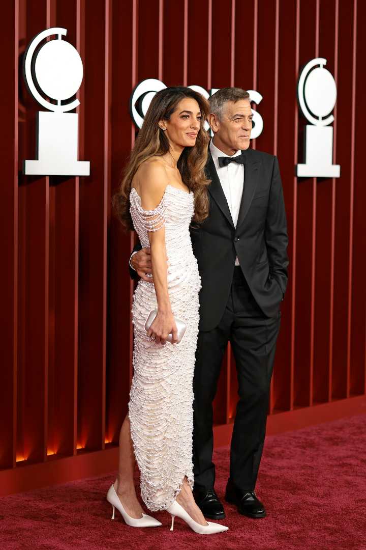 George and Amal Clooney Pack on the PDA on 2025 Tony Awards Red Carpet