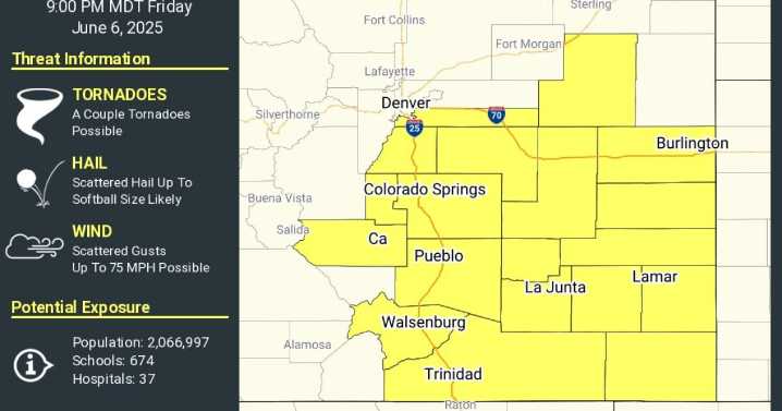 Colorado weather blog: Tornado watch issued for eastern CO, including parts of Denver metro, until 9 p.m.