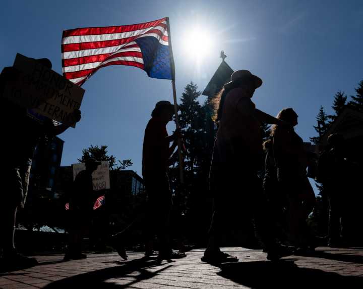 ‘How dare they make us fight for what we have earned’: Veterans rally in Vancouver to protest planned cuts Updated 3 mins ago