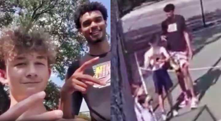 Victor Wembanyama Shares Wholesome Moment With Young Fan During Impromptu Park Game In San Antonio (VIDEO)