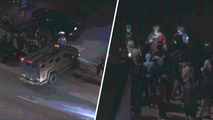 Protesters clash with federal agents at Chinatown parking lot