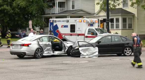 Two cars faced with severe damages on Lake Avenue