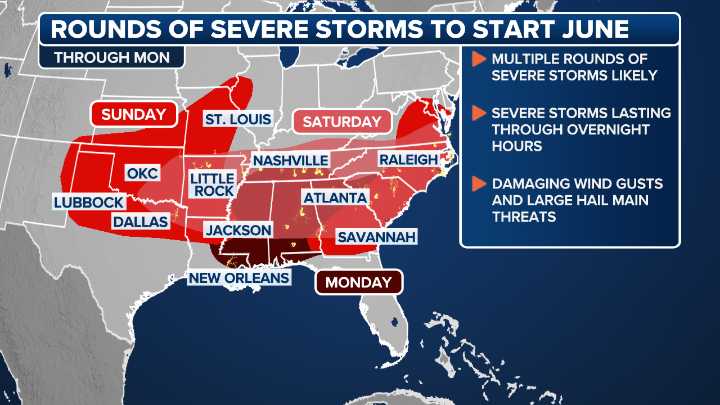 Southern Plains slammed by severe weather Friday with damage across three states