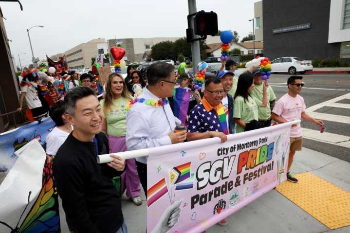 Marchers, allies celebrate at the 5th-annual SGV Pride Parade and Festival in Alhambra, Monterey Park