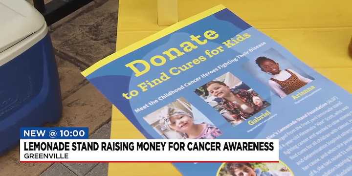 Lemonade stand raising funds for cancer awareness
