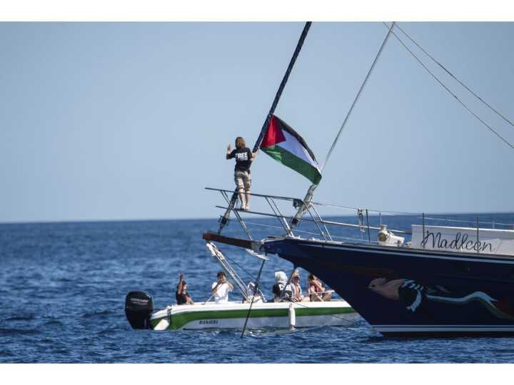 Humanitarian vessel on aid mission to Gaza rescues 4 migrants at sea