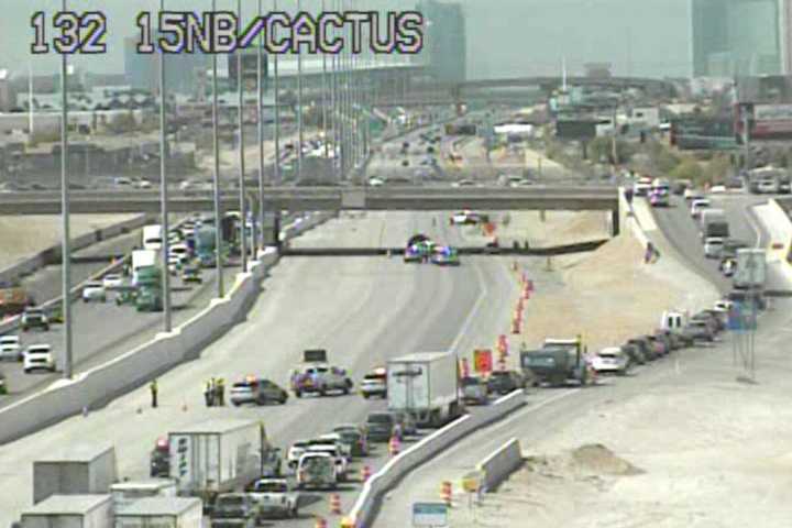 Northbound Interstate 15 at Silverado Ranch Boulevard shut down