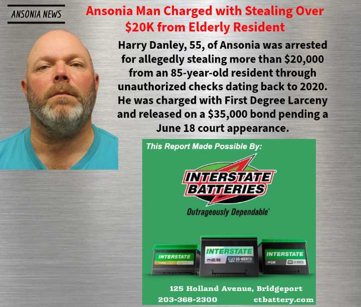 Ansonia Man Charged with Stealing Over $20K from Elderly Resident