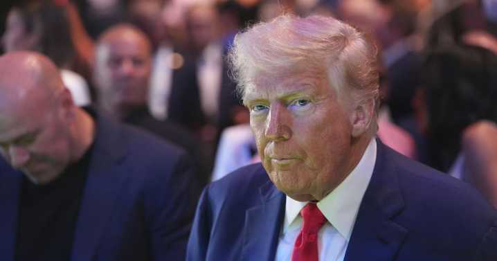 Trump attends UFC championship fight in New Jersey, taking a break from politics, Musk feud